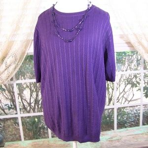 Alfred Dunner Woman Purple Sweater Soft Knit 2X